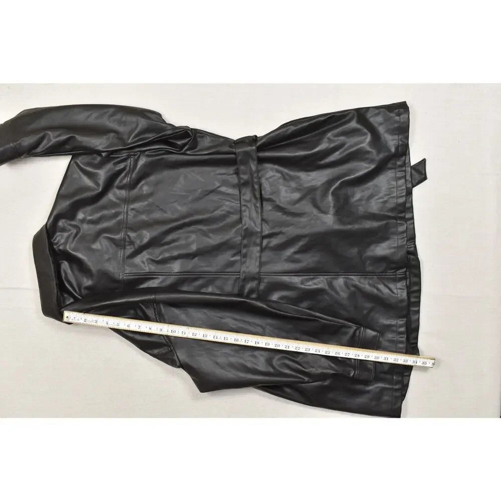 Levi's Faux Leather Belted Trucker Jacket Black Size 4X Big & Tall Faux Leather